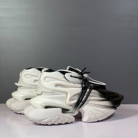 Balmain Unicorn Black And White Leather Sneakers - Picture 6 of 9